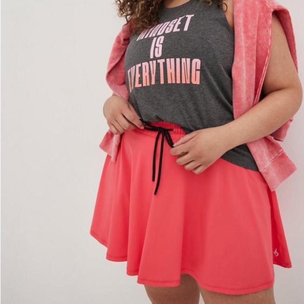 Stretch Knit Mini Active Skirt With Bike Short
